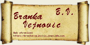 Branka Vejnović vizit kartica